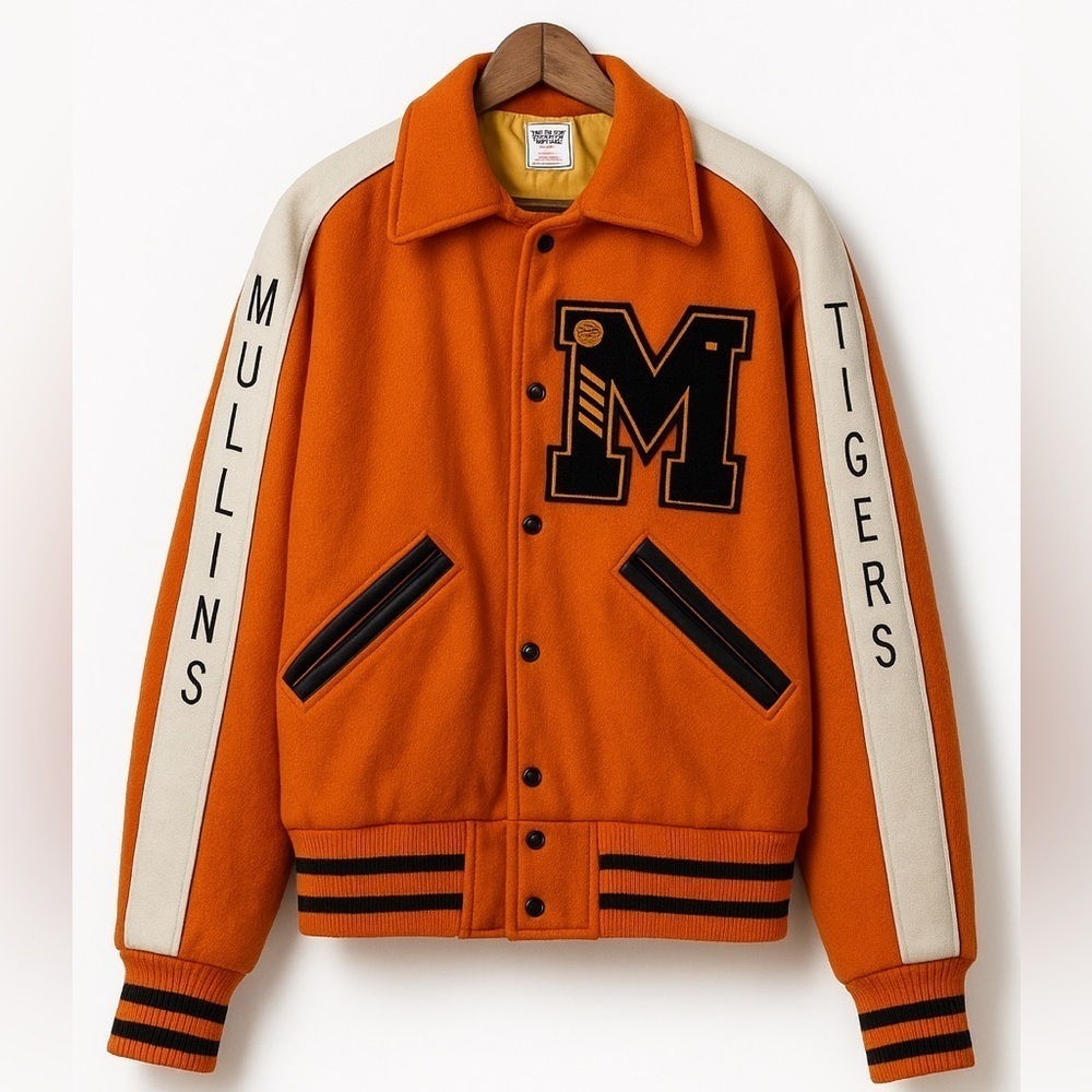 Vintage Mullins Tigers Pikeville KY Letterman Custom Award Varsity Bomber Jacket
